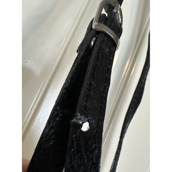 Vintage Leather Made In Italy Purse Black With Strap - Picture 4 of 8